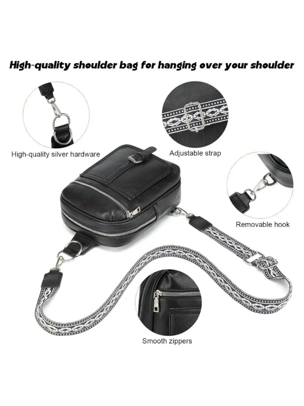 Mini Diaper Bag Crossbody Faux Leather Wipes Pocket Small Purse